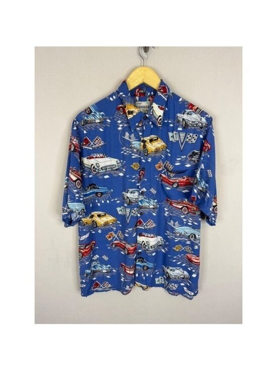 reyn spooner Other - Reyn Spooner Chevrolet Corvette American Classics Rayon Hawaiian Shirt Mens L